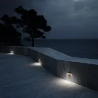 Flos Real Matter LED Lampada Incasso a Parete Oro Spazzolato IP65