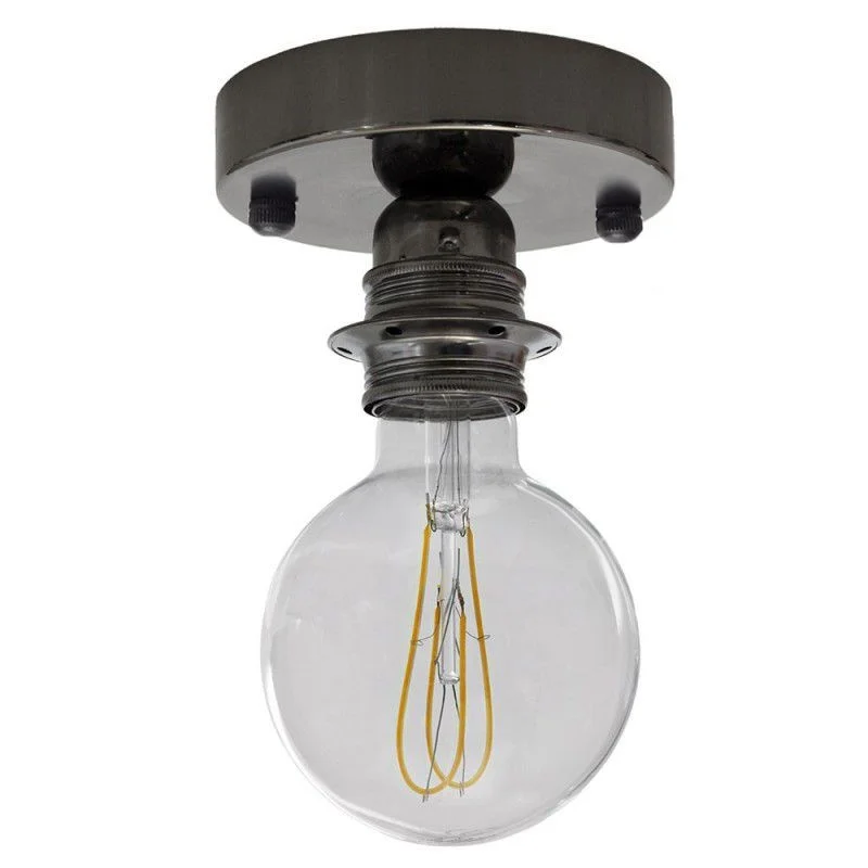 Lampada da soffitto con 4 sfere di vetro e un portalampada nero MUSA