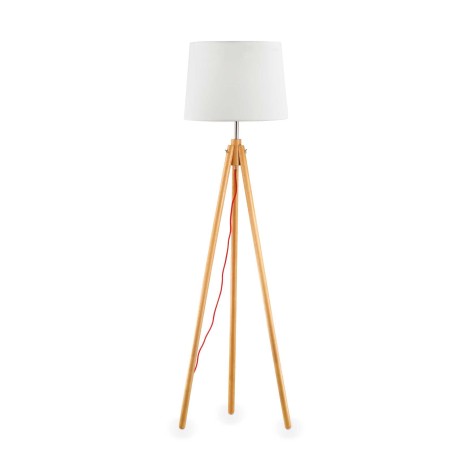 Ideal Lux York Lampada da Terra in Legno Naturale Stile Nordico