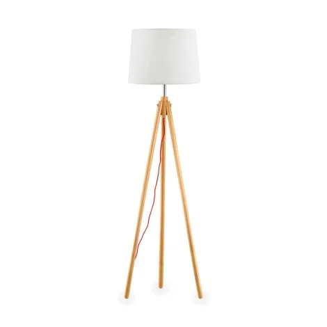 Ideal Lux York Lampada da Terra in Legno Naturale Stile Nordico