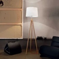 Ideal Lux York Lampada da Terra in Legno Naturale Stile Nordico