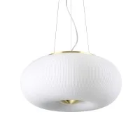 Ideal Lux Arizona Glass Suspension LED Lamp with Brass Details