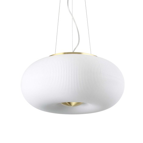 Ideal Lux Arizona Glass Suspension LED Lamp with Brass Details