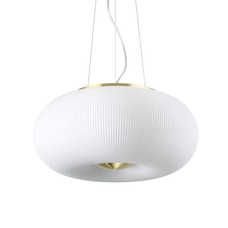 Ideal Lux Arizona Glass Suspension LED Lamp with Brass Details Ideal Lux Arizona Glass Suspension LED Lamp with Brass Details