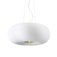 Ideal Lux Arizona Glass Suspension LED Lamp with Brass Details