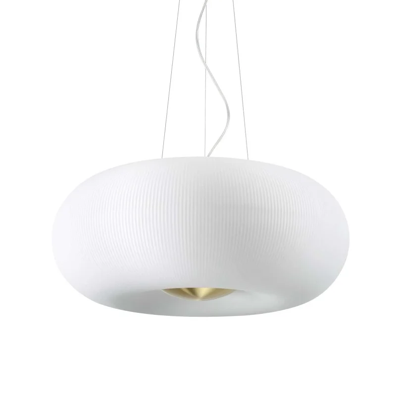 Ideal Lux Arizona Glass Suspension LED Lamp with Brass Details Ideal Lux Arizona Glass Suspension LED Lamp with Brass Details