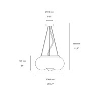 Ideal Lux Arizona Glass Suspension LED Lamp with Brass Details