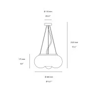 Ideal Lux Arizona Glass Suspension LED Lamp with Brass Details