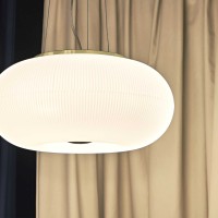 Ideal Lux Arizona Glass Suspension LED Lamp with Brass Details