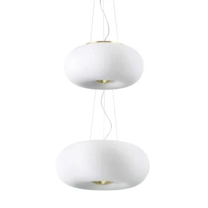 Ideal Lux Arizona Glass Suspension LED Lamp with Brass Details