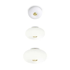 Ideal Lux Arizona LED Glass Ceiling Lamp with Brass Details