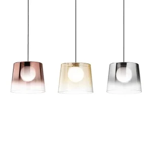 Ideal Lux Fade LED Suspension Lamp in Shaded Blown Glass