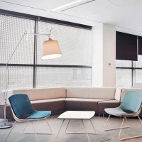 Artemide Tolomeo Mega Floor Dimmable LED Lamp in Parchment