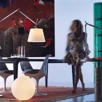 Artemide Tolomeo Mega Floor Dimmable LED Lamp in Parchment