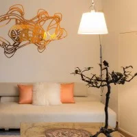 Artemide Tolomeo Mega Floor Dimmable LED Lamp in Parchment