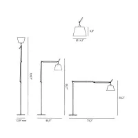 Artemide Tolomeo Mega Floor Dimmable LED Lamp in Parchment