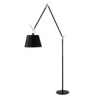 Artemide Tolomeo Mega Floor Dimmable LED Lamp in Black Fabric
