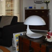 Martinelli Luce Cobra Lampada da Tavolo Bianco By Elio Martinelli 1968