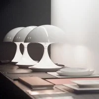 Martinelli Luce Cobra Lampada da Tavolo Bianco By Elio Martinelli 1968