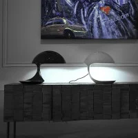 Martinelli Luce Cobra Lampada da Tavolo Nero By Elio Martinelli 1968