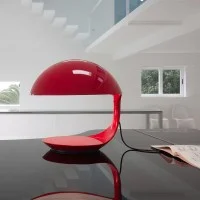 Martinelli Luce Cobra Lampada da Tavolo Rosso 50° Anniversario