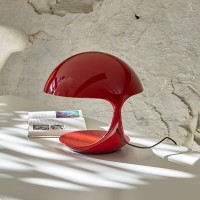 Martinelli Luce Cobra Red Table Lamp 50th Anniversary By Elio Martinelli