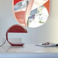 Martinelli Luce Cobra Red Table Lamp 50th Anniversary By Elio Martinelli Martinelli Luce Cobra Red Table Lamp 50th Anniversary By Elio Martinelli