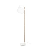 Ideal Lux Axel Lampada da Terra in Legno con Paralume Regolabile