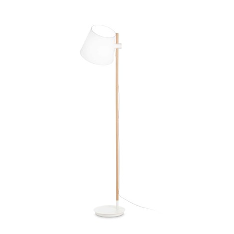 Ideal Lux Axel Lampada da Terra in Legno con Paralume Regolabile