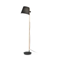 Ideal Lux Axel Lampada da Terra in Legno con Paralume Regolabile