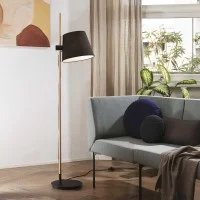 copy of Ideal Lux York Nordic Style Floor Lamp in Natural Wood
