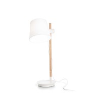 Ideal Lux Axel Lampada da Tavolo in Legno con Paralume Regolabile