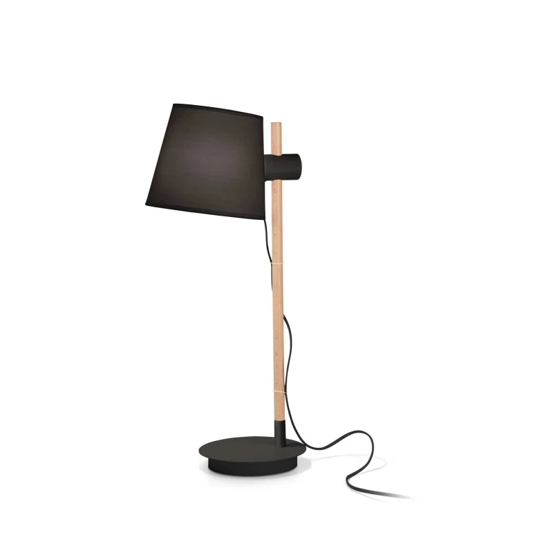 Ideal Lux Axel Table Lamp in Wood with Adjustable Lampshade Ideal Lux Axel Table Lamp in Wood with Adjustable Lampshade