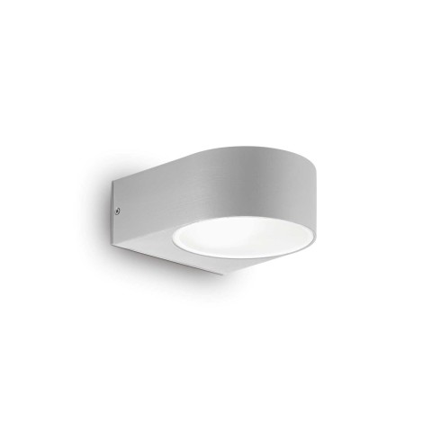 Ideal Lux Iko Semicircular Wall Lamp in Aluminum for Outdoor