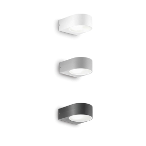 Ideal Lux Iko Semicircular Wall Lamp in Aluminum for Outdoor
