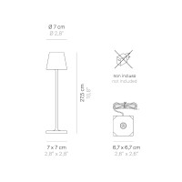 Zafferano POLDINA MICRO PRO LED Lamp with USB Battery Rechargeable IP65