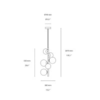 copy of Ideal Lux Rhapsody LED Suspension Lamp with Spherical Glass Diffusers