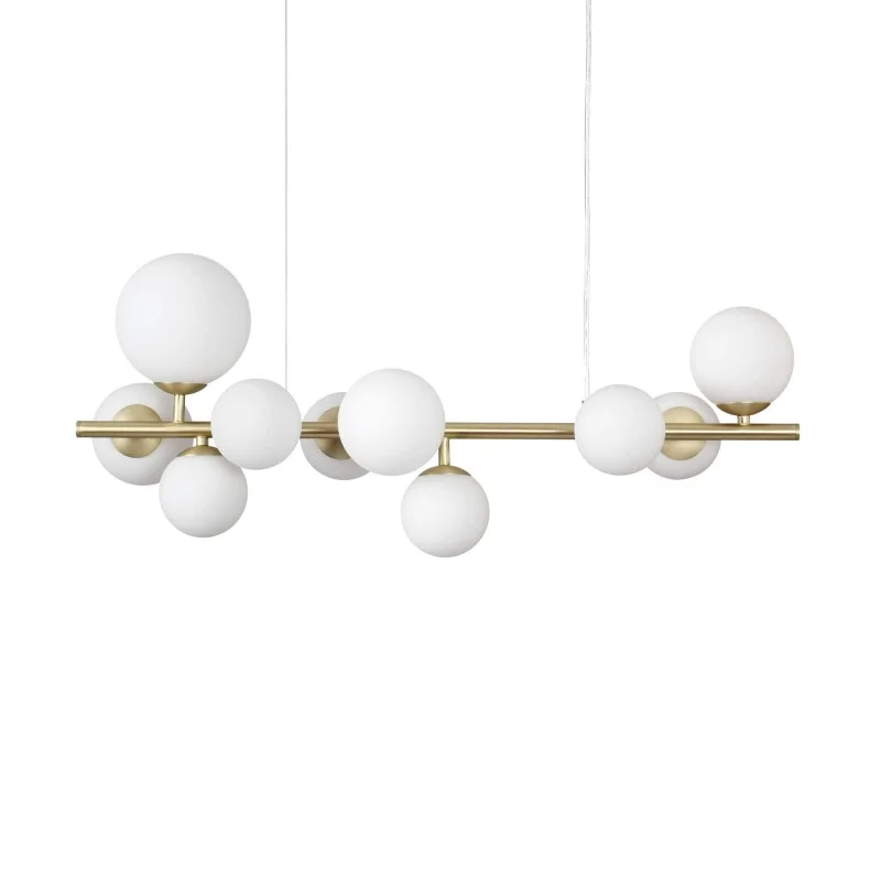 Ideal Lux Perlage Lampada LED a Sospensione Lineare Orizzontale in Vetro Ideal Lux Perlage Lampada LED a Sospensione Lineare Orizzontale in Vetro
