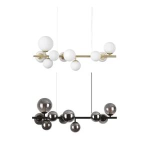 Ideal Lux Perlage LED Linear Horizontal Suspension Lamp in Glass