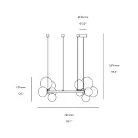 Ideal Lux Perlage Circular LED Suspension Lamp in Blown Glass