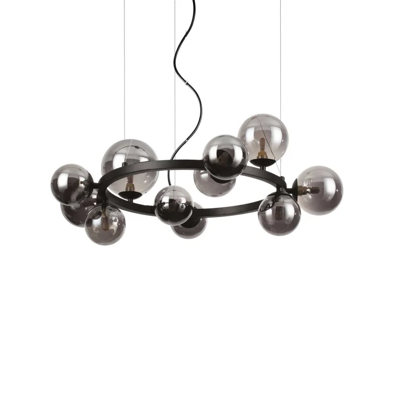 Ideal Lux Perlage Circular LED Suspension Lamp in Blown Glass Ideal Lux Perlage Circular LED Suspension Lamp in Blown Glass