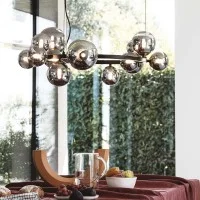 Ideal Lux Perlage Circular LED Suspension Lamp in Blown Glass