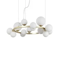 Ideal Lux Perlage Circular LED Suspension Lamp in Blown Glass