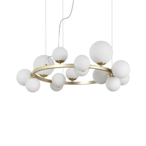 Ideal Lux Perlage Circular LED Suspension Lamp in Blown Glass