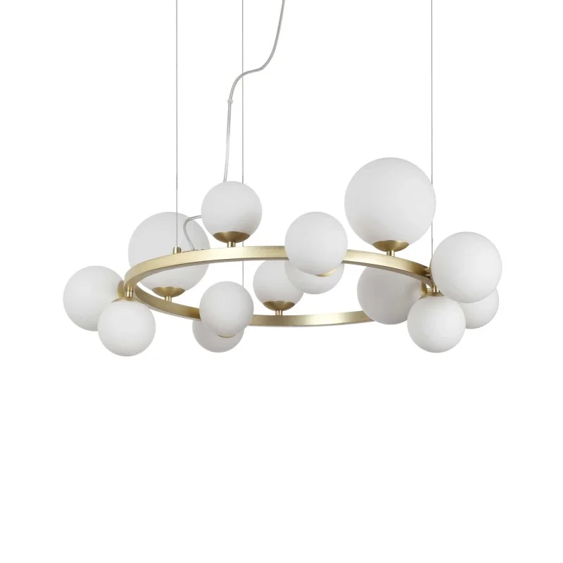 Ideal Lux Perlage Circular LED Suspension Lamp in Blown Glass Ideal Lux Perlage Circular LED Suspension Lamp in Blown Glass