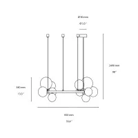 Ideal Lux Perlage Circular LED Suspension Lamp in Blown Glass