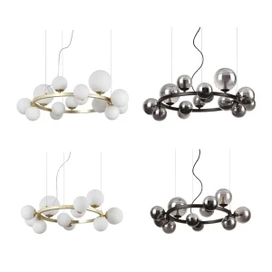 Ideal Lux Perlage Circular LED Suspension Lamp in Blown Glass