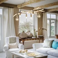 Ideal Lux Driftwood Suspension Lamp with Natural Wood Branches