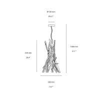 Ideal Lux Driftwood Suspension Lamp with Natural Wood Branches