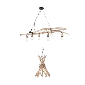 Ideal Lux Driftwood Suspension Lamp with Natural Wood Branches